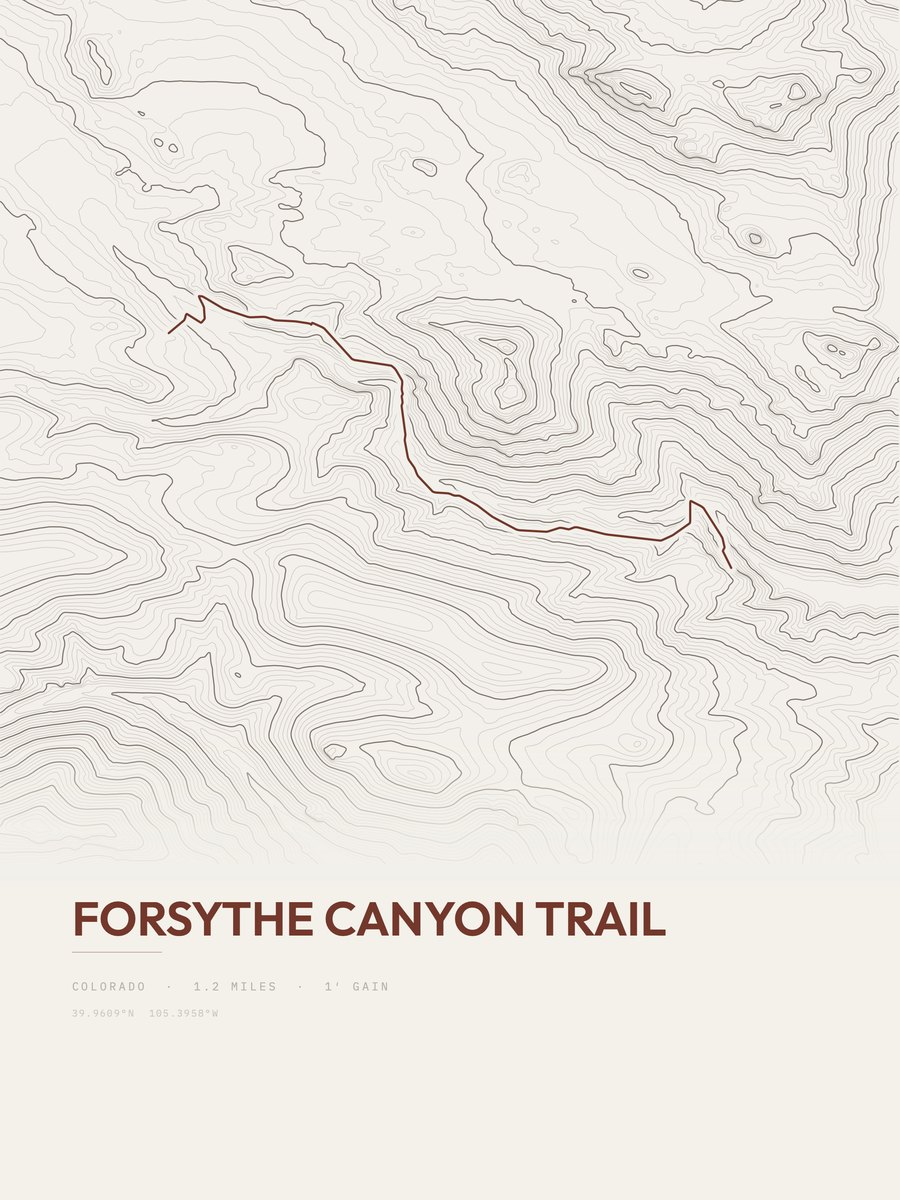 Forsythe Canyon Trail Topographic print