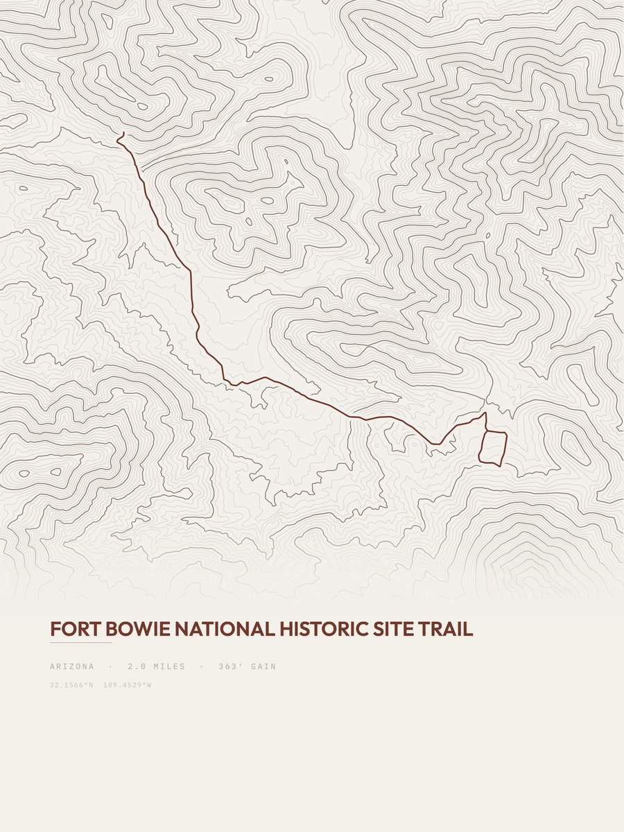 Fort Bowie Topographic print