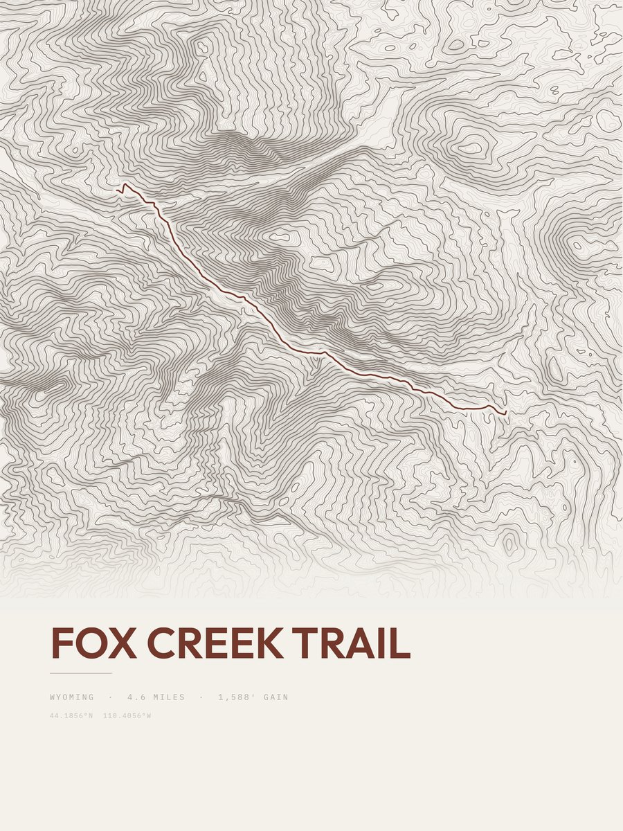 Fox Creek Trail Topographic print
