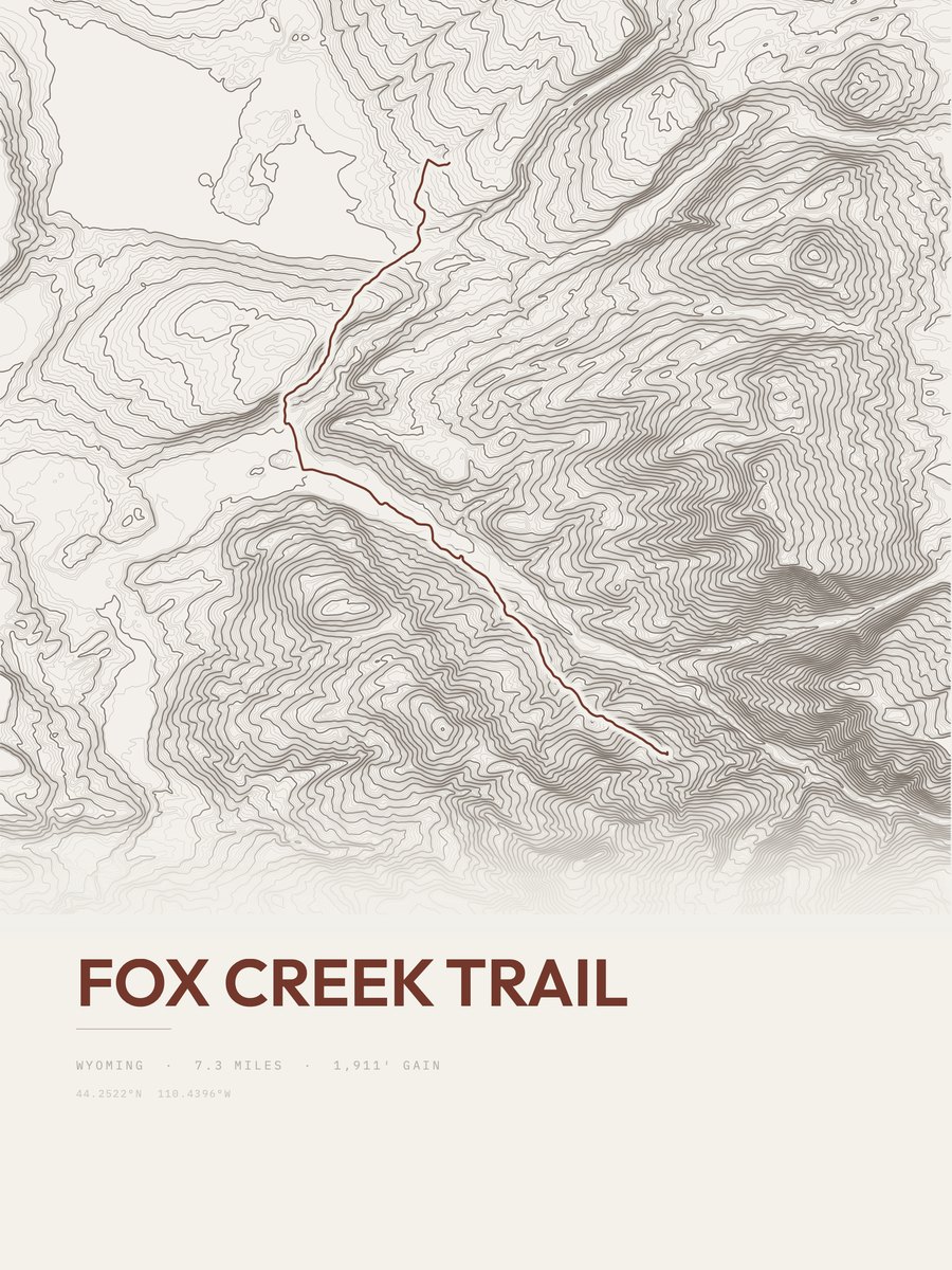 Fox Creek Trail Topographic print