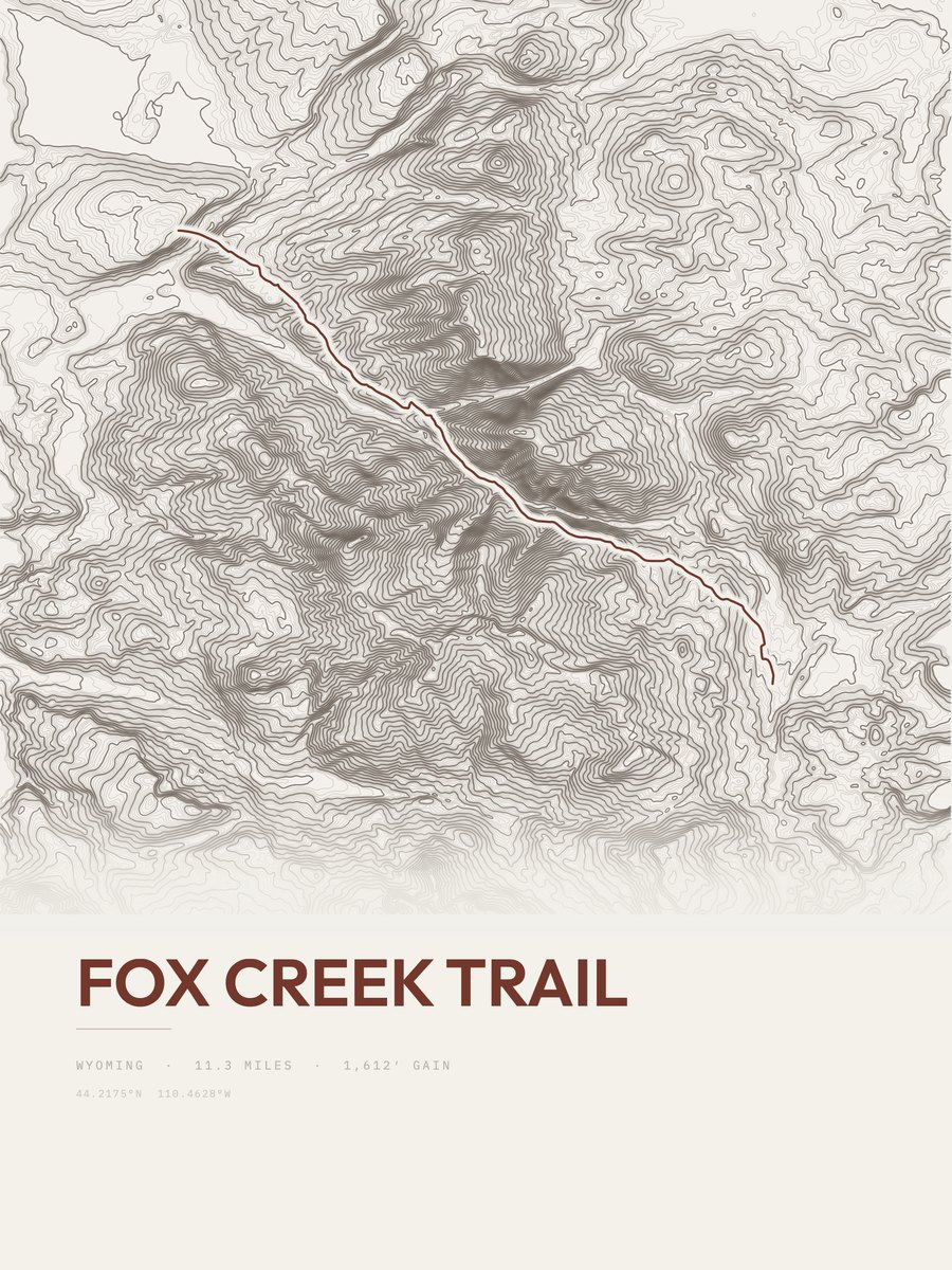 Fox Creek Trail Topographic print