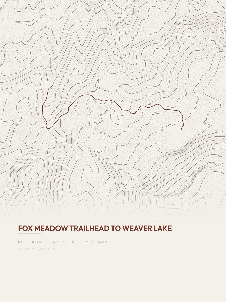 Weaver Lake Topographic print