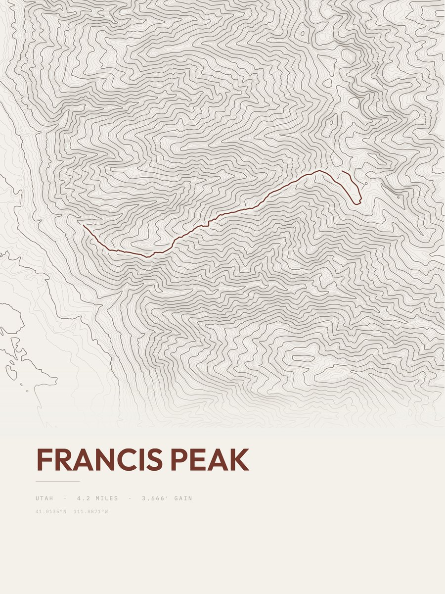 Francis Peak Topographic print