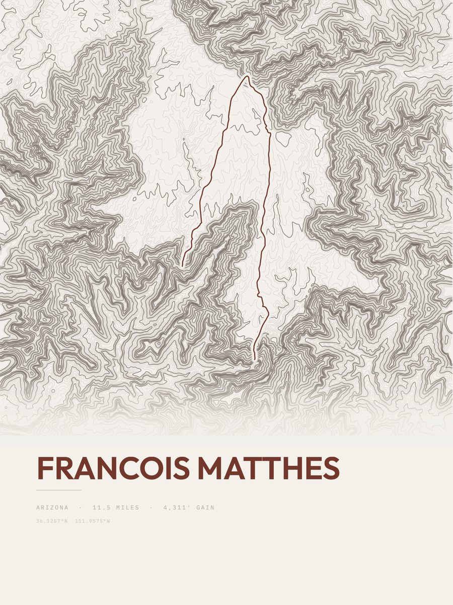 Francois Matthes topographic trail print