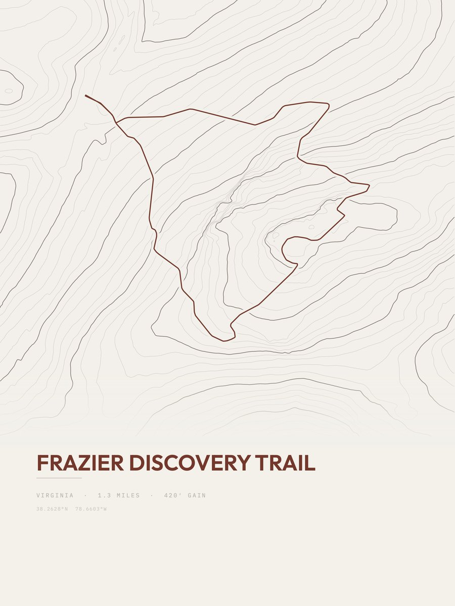 Frazier Discovery Trail topographic trail print