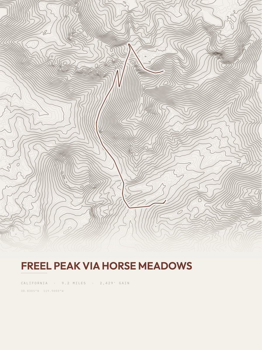 Freel Peak Topographic print