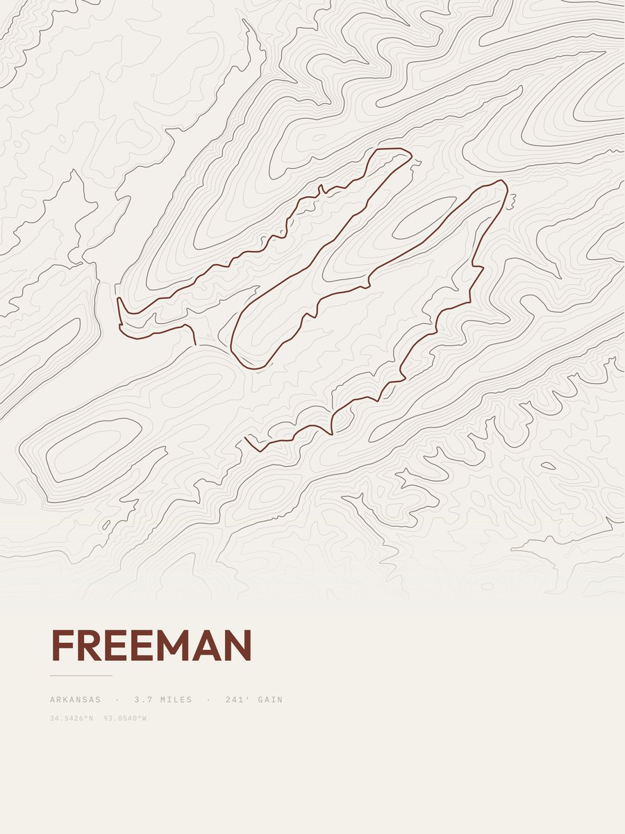 Freeman topographic trail print
