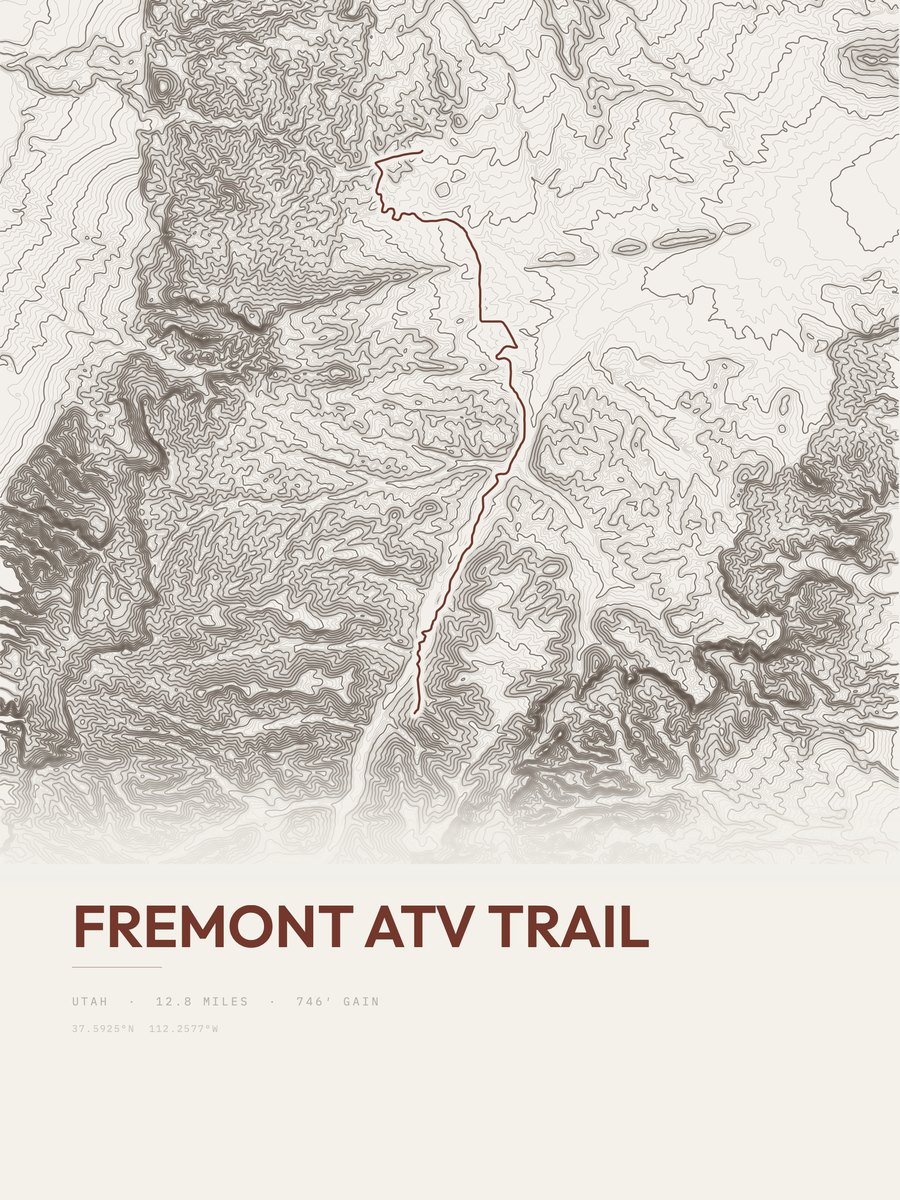 Fremont Atv Trail Topographic print