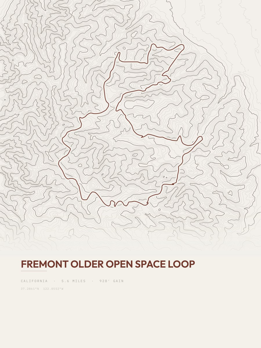 Fremont Older Open Space Loop Topographic print