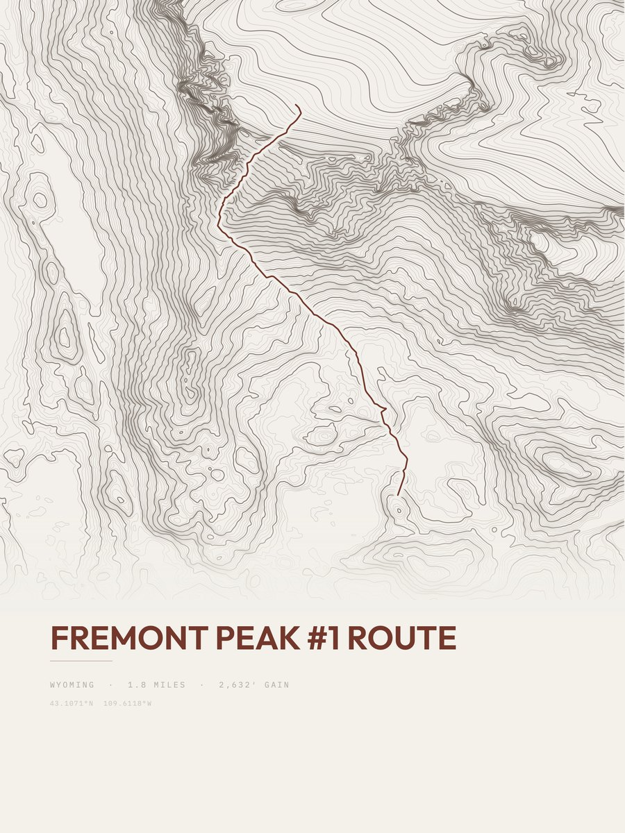 Fremont Peak Route Topographic print