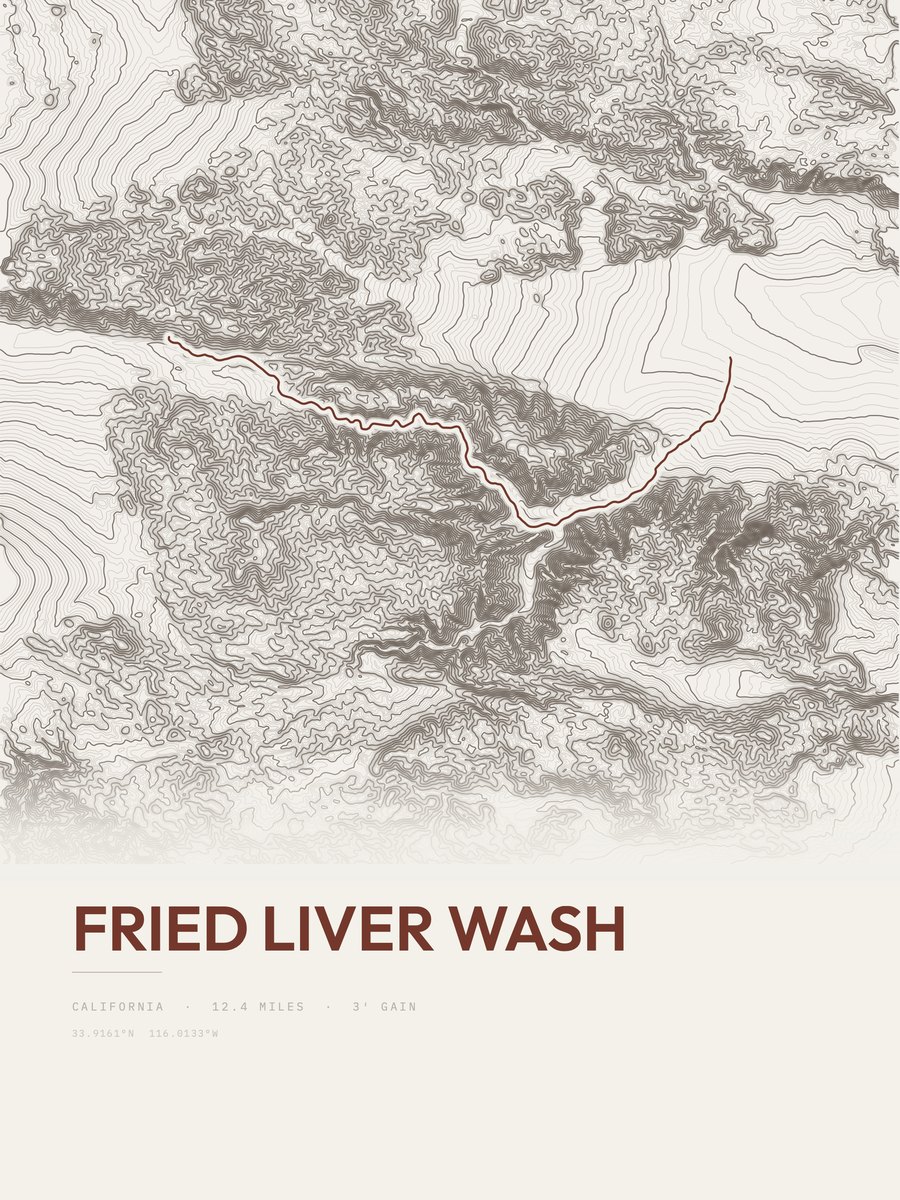 Fried Liver Wash Topographic print