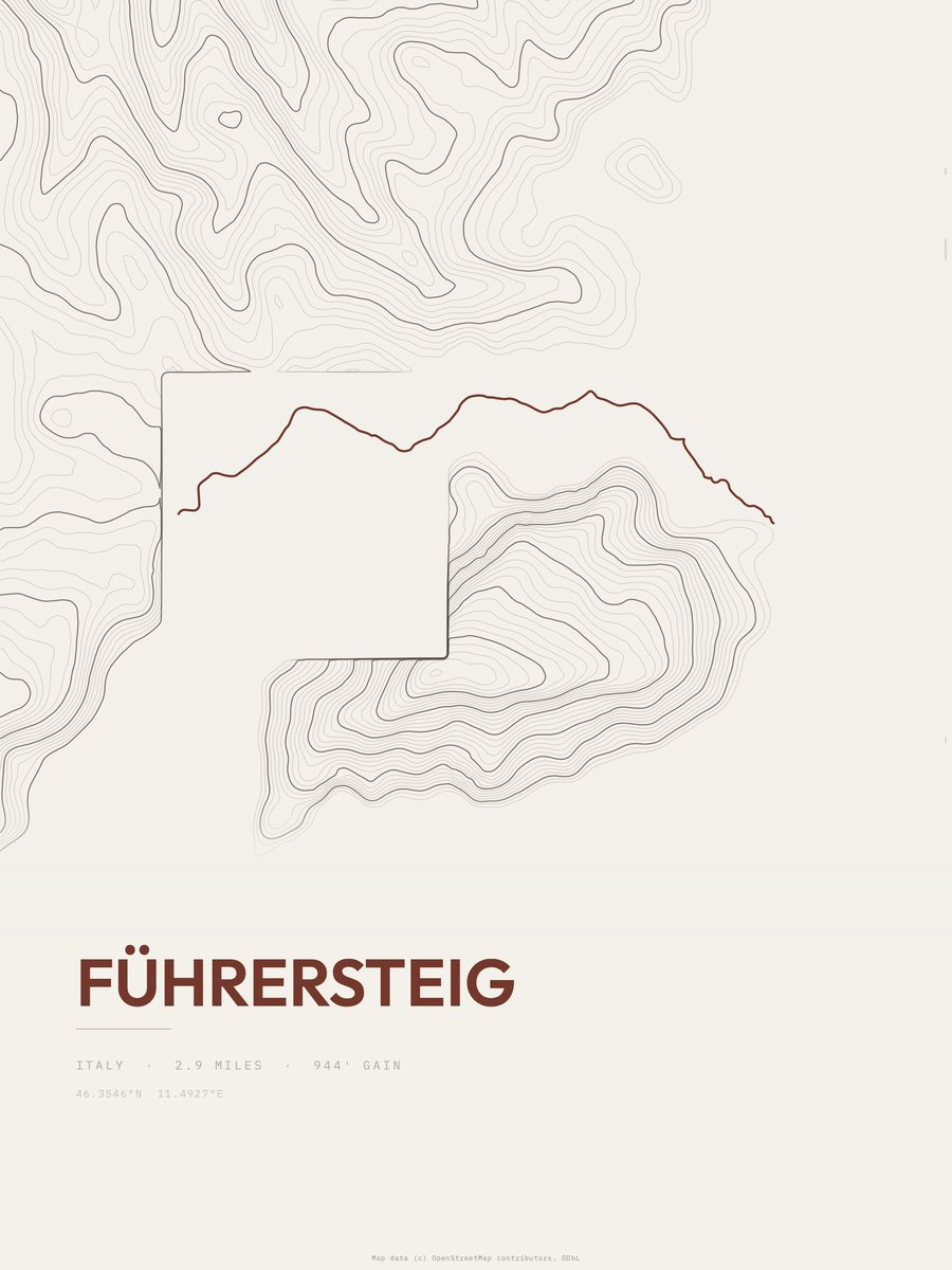 Führersteig Topographic print
