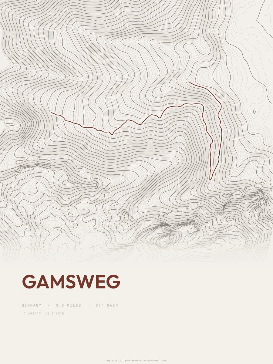 Gamsweg Topographic print
