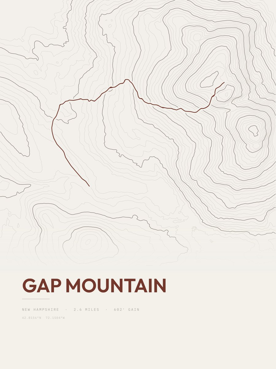 Gap Mountain Topographic print