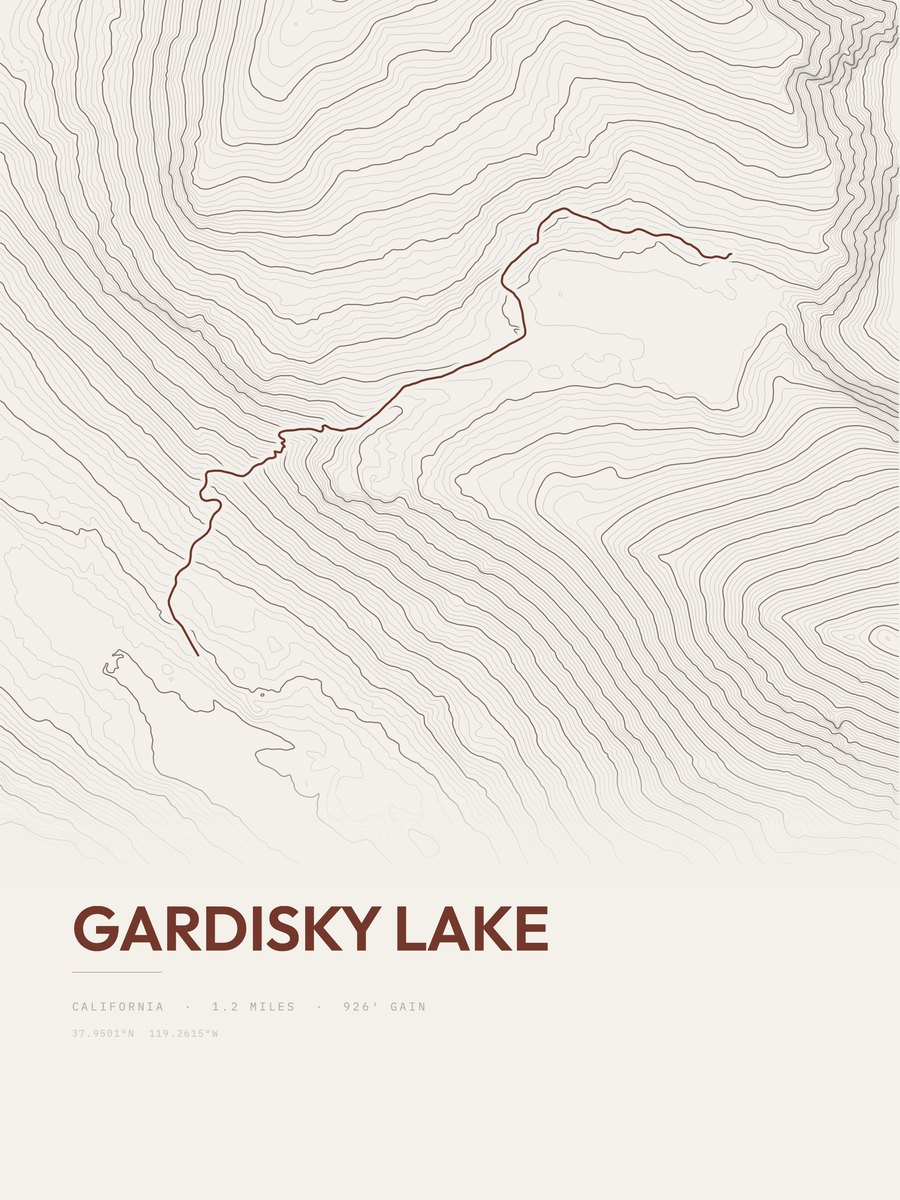 Gardisky Lake Topographic print