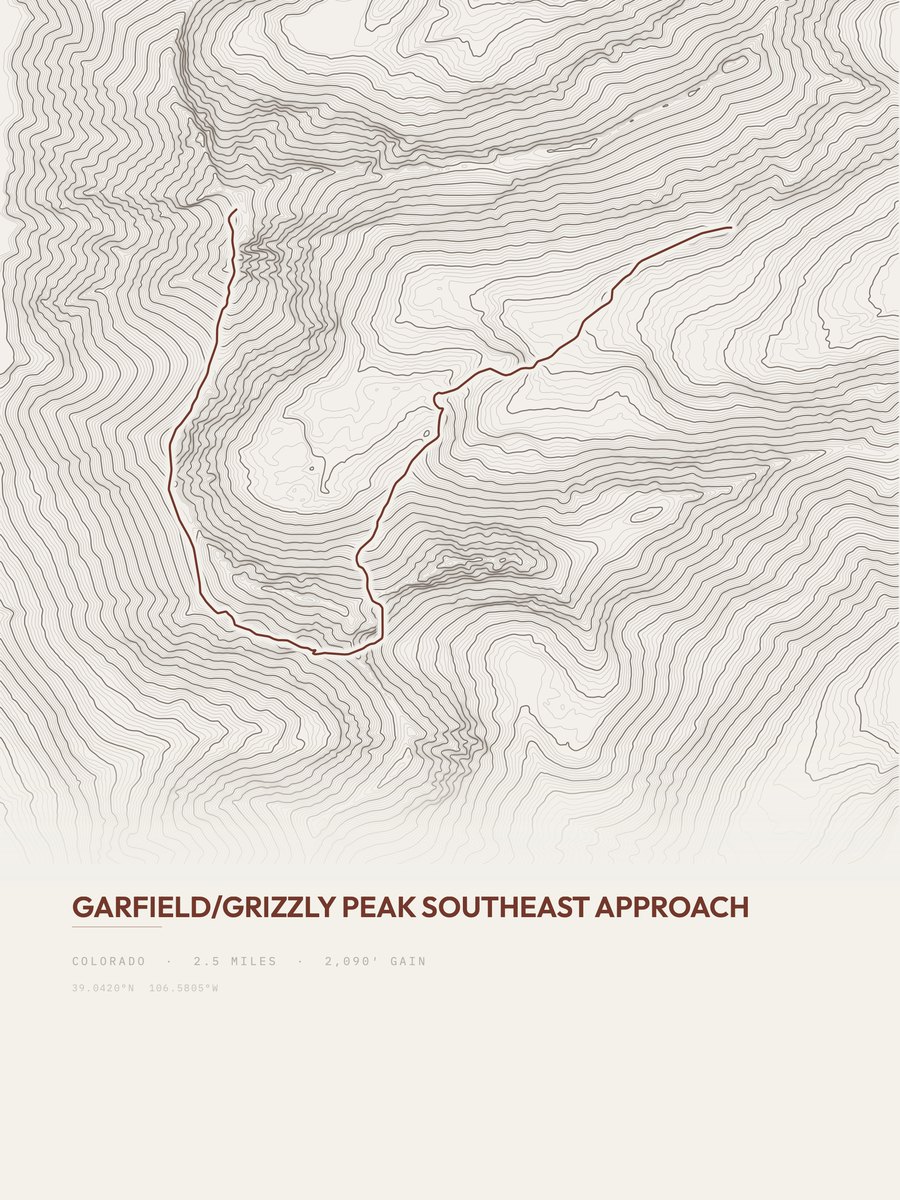 Garfield / Grizzly Peak Topographic print