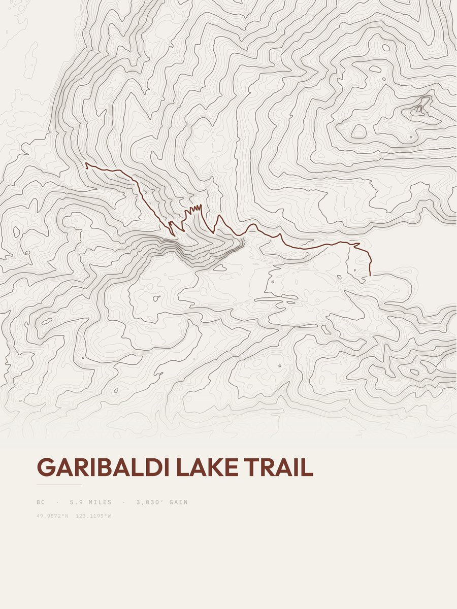 Garibaldi Lake Trail Topographic print