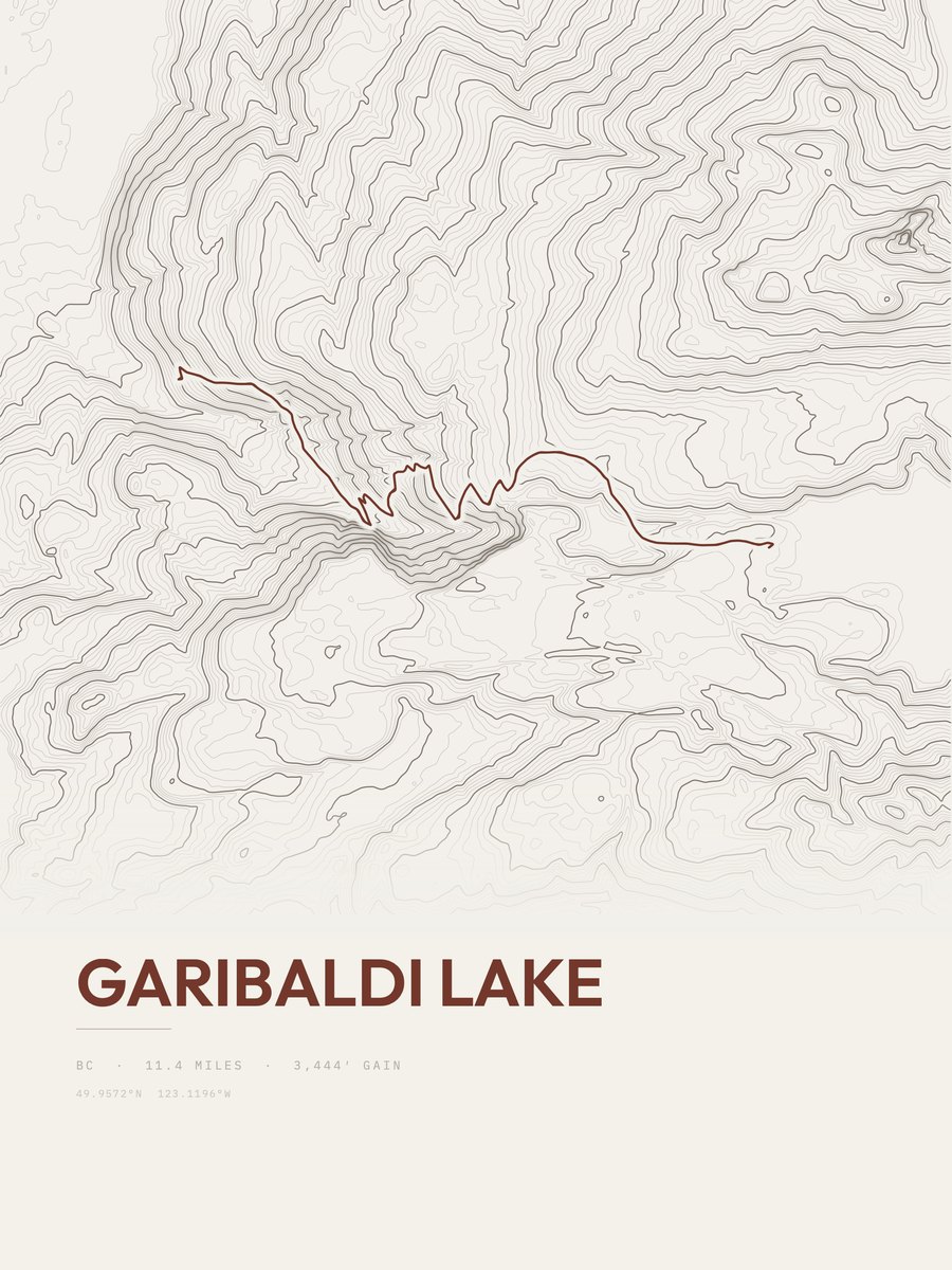 Garibaldi Lake Topographic print