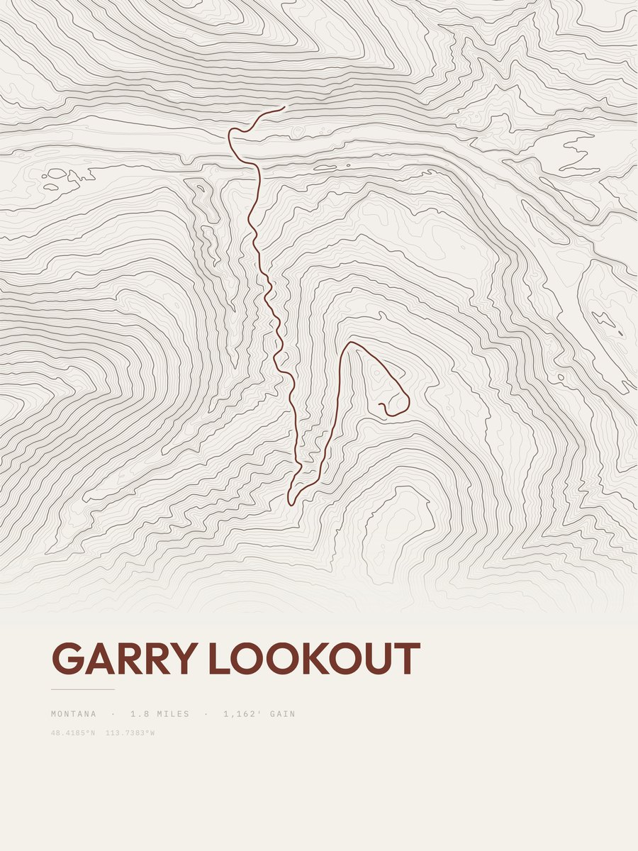 Garry Lookout Topographic print