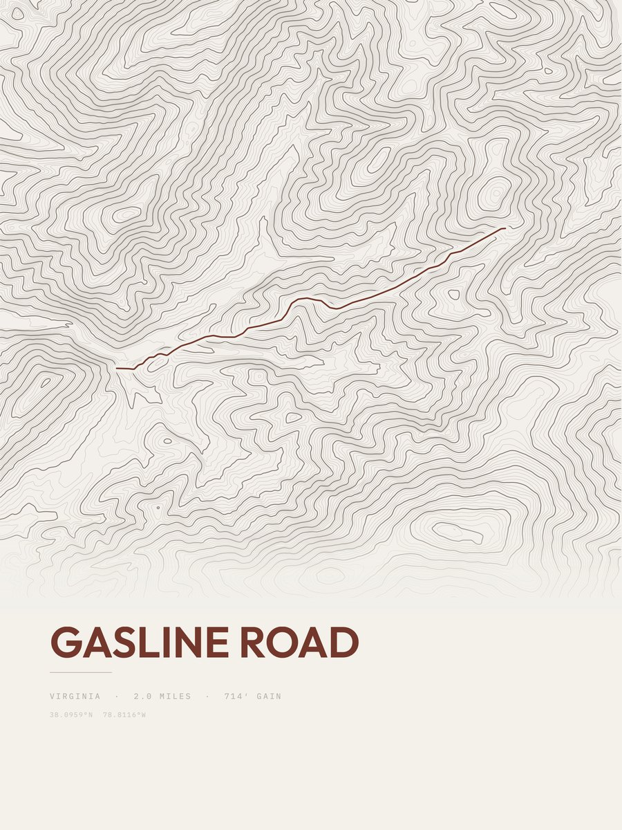 Gasline Road Topographic print