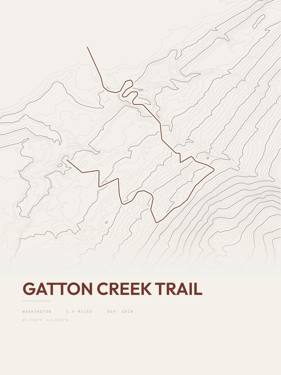 Gatton Creek Trail Topographic print