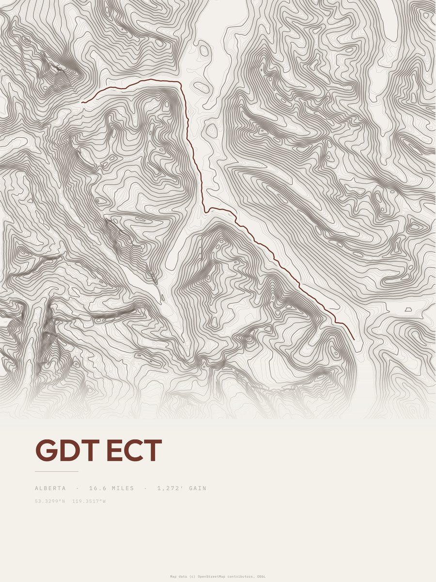 GDT ect topographic trail print