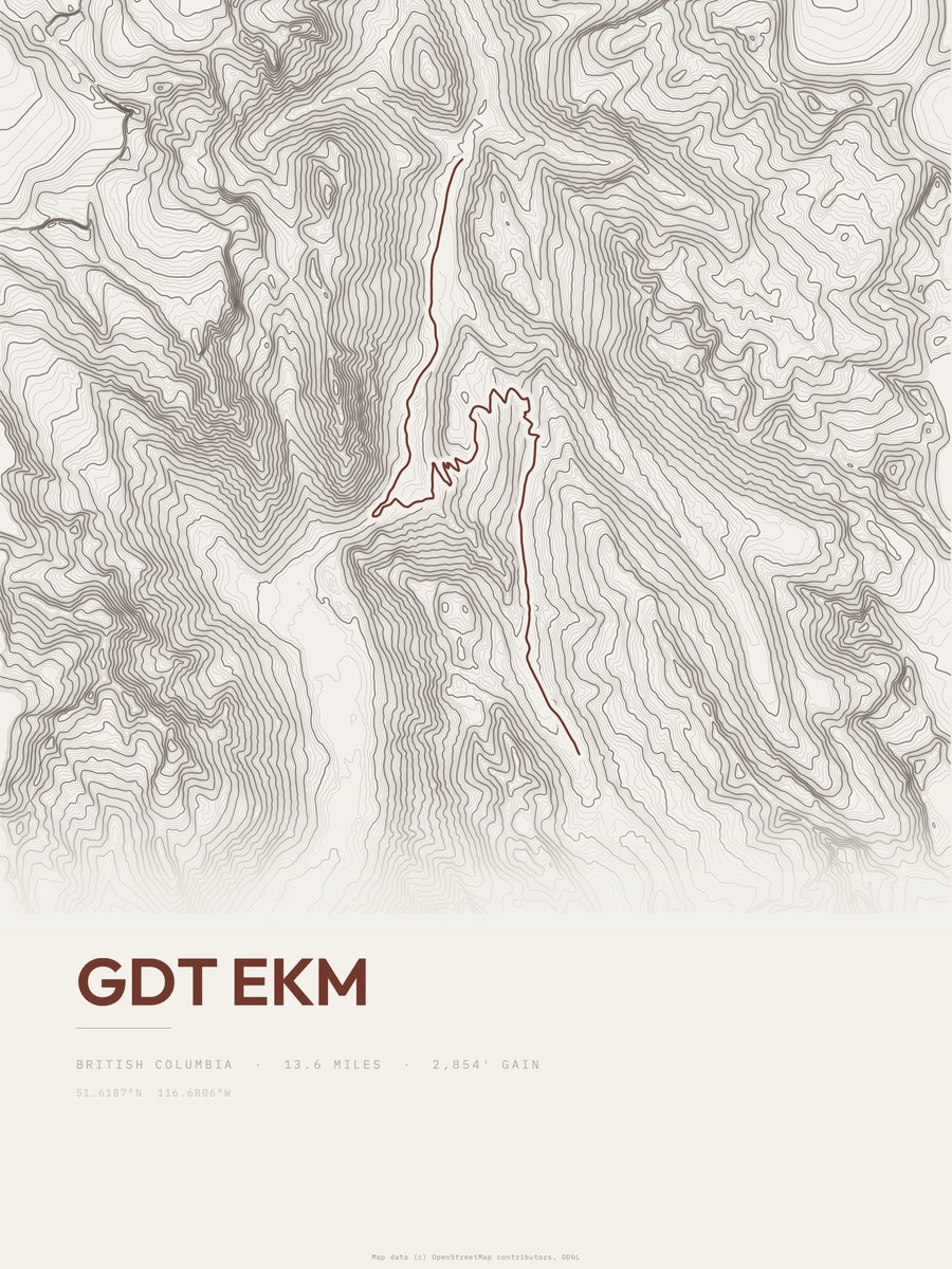 GDT ekm topographic trail print