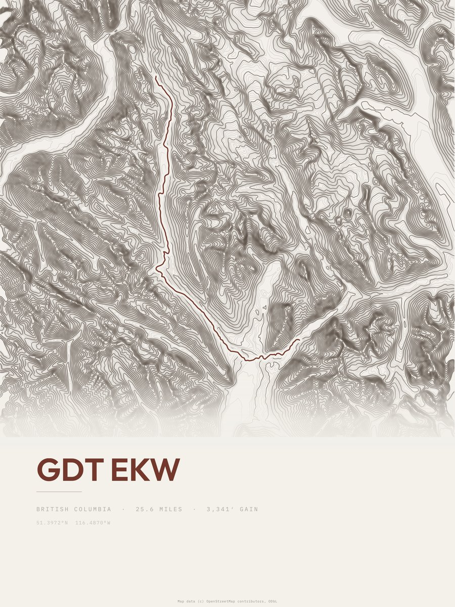 GDT ekw topographic trail print