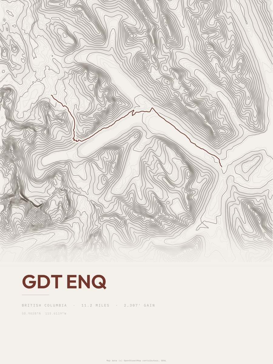 GDT enq topographic trail print