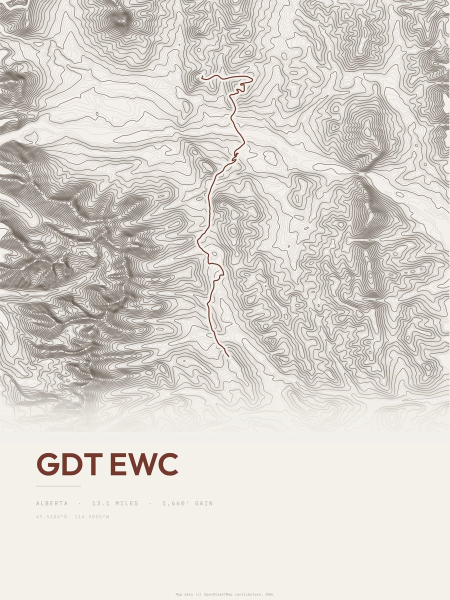 GDT ewc topographic trail print