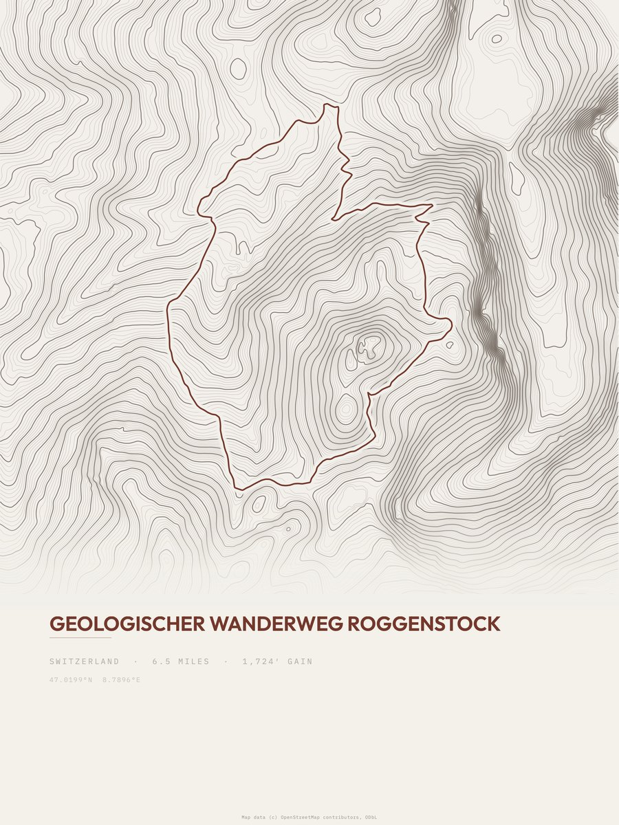 Roggenstock Topographic print
