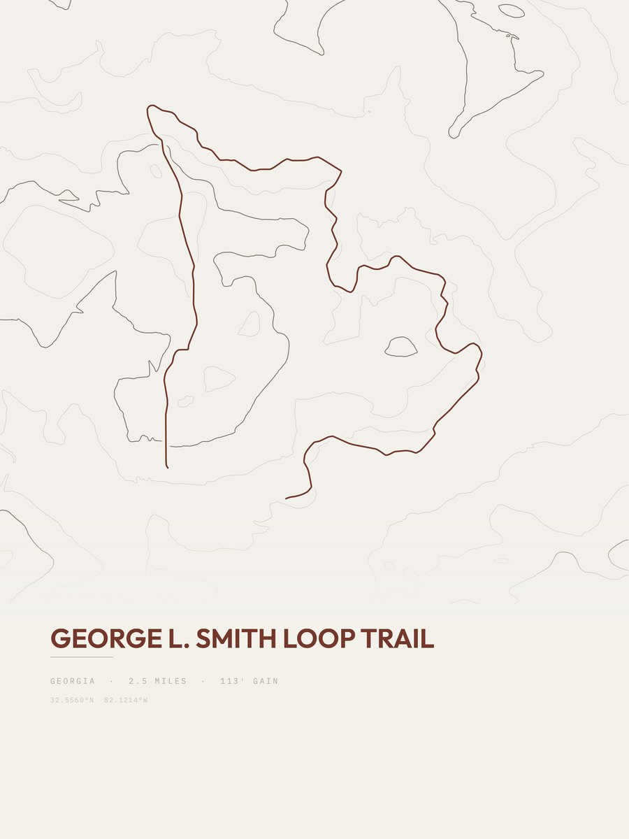 George L. Smith Loop Trail topographic trail print