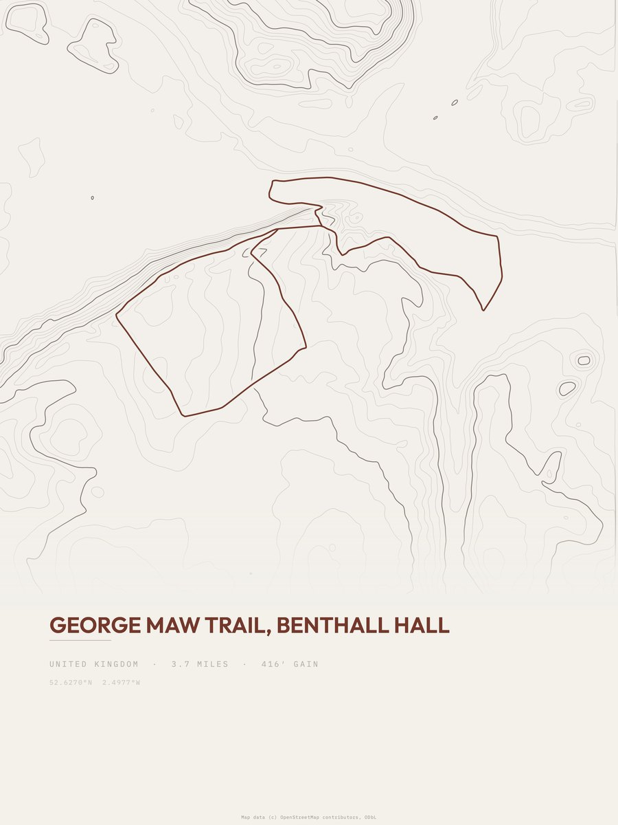 George Maw Trail Topographic print