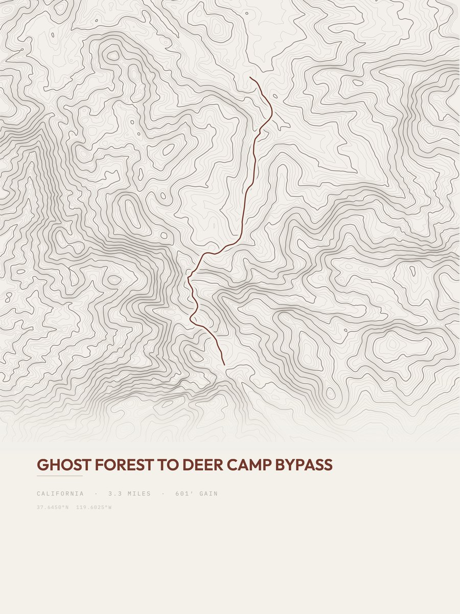 Ghost Forest to Deer Camp Bypass Topographic print
