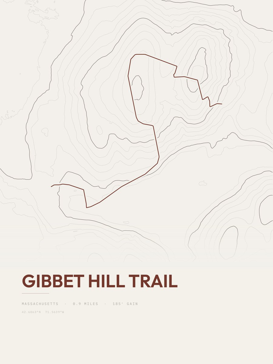 Gibbet Hill Trail Topographic print