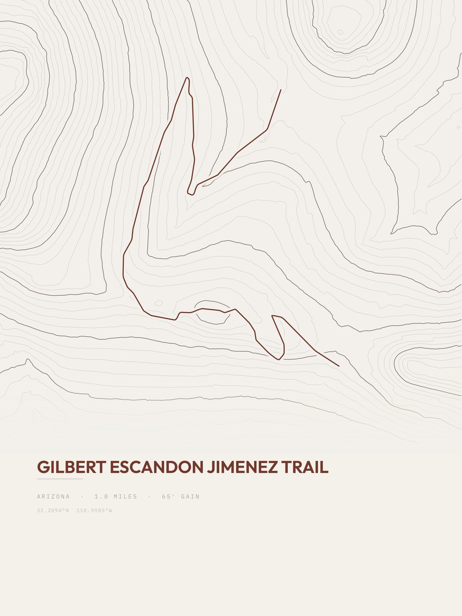 Gilbert Escandon Jimenez Trail topographic trail print