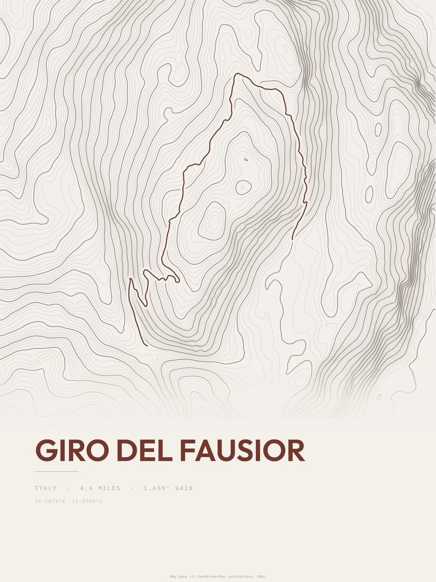 Giro del Fausior Topographic print