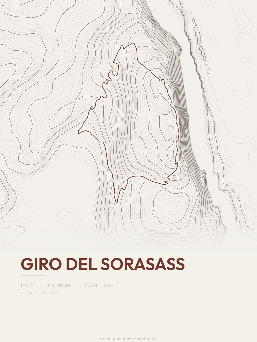 Giro del Sorasass Topographic print