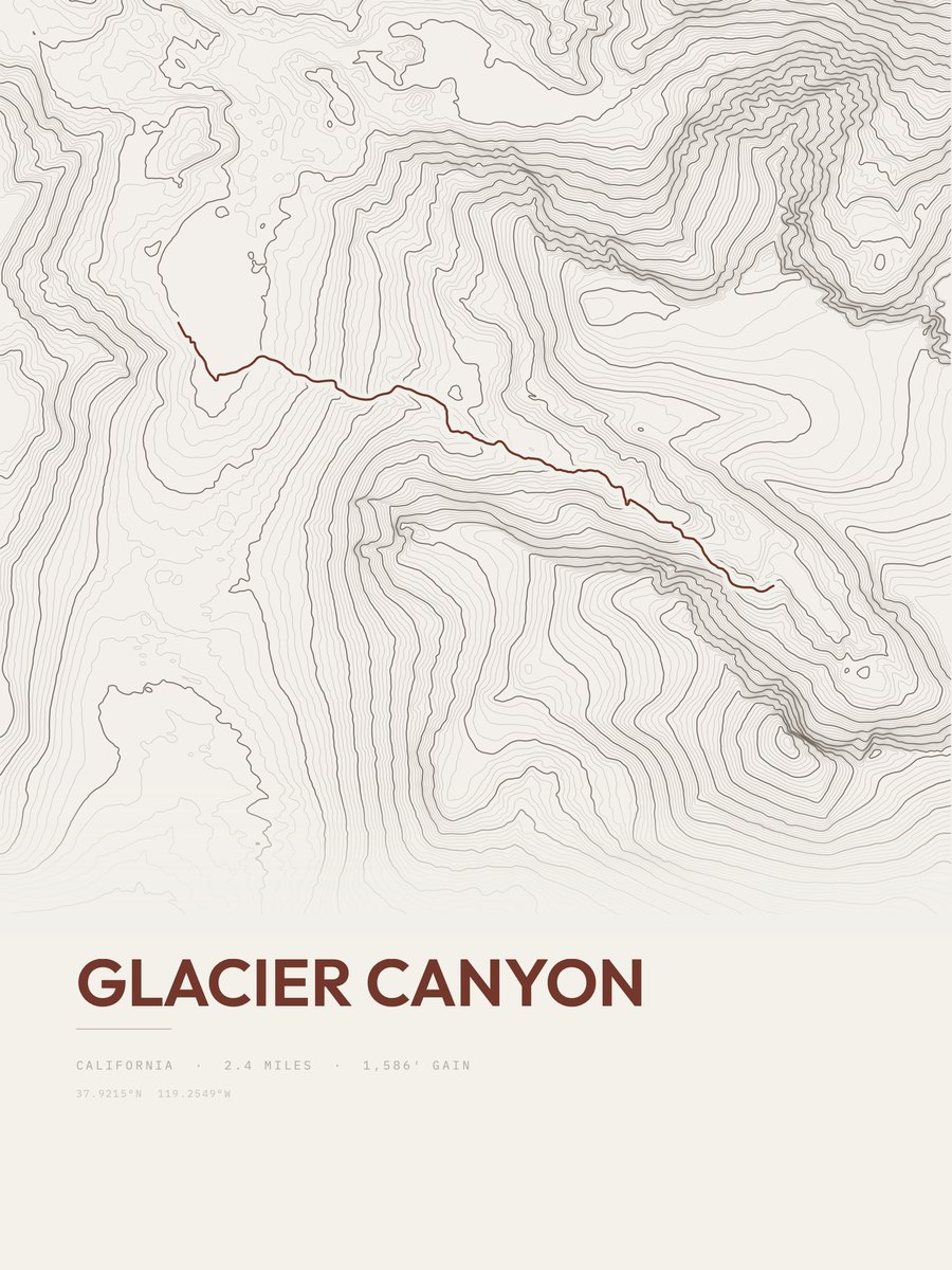 Glacier Canyon Topographic print