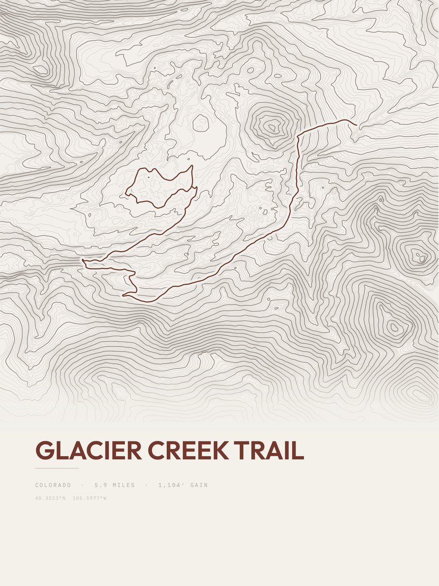 Glacier Creek Trail Topographic print