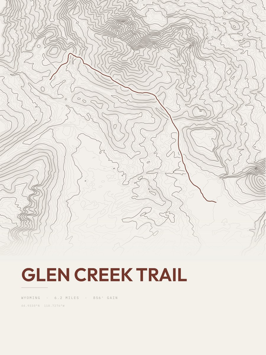 Glen Creek Trail Topographic print