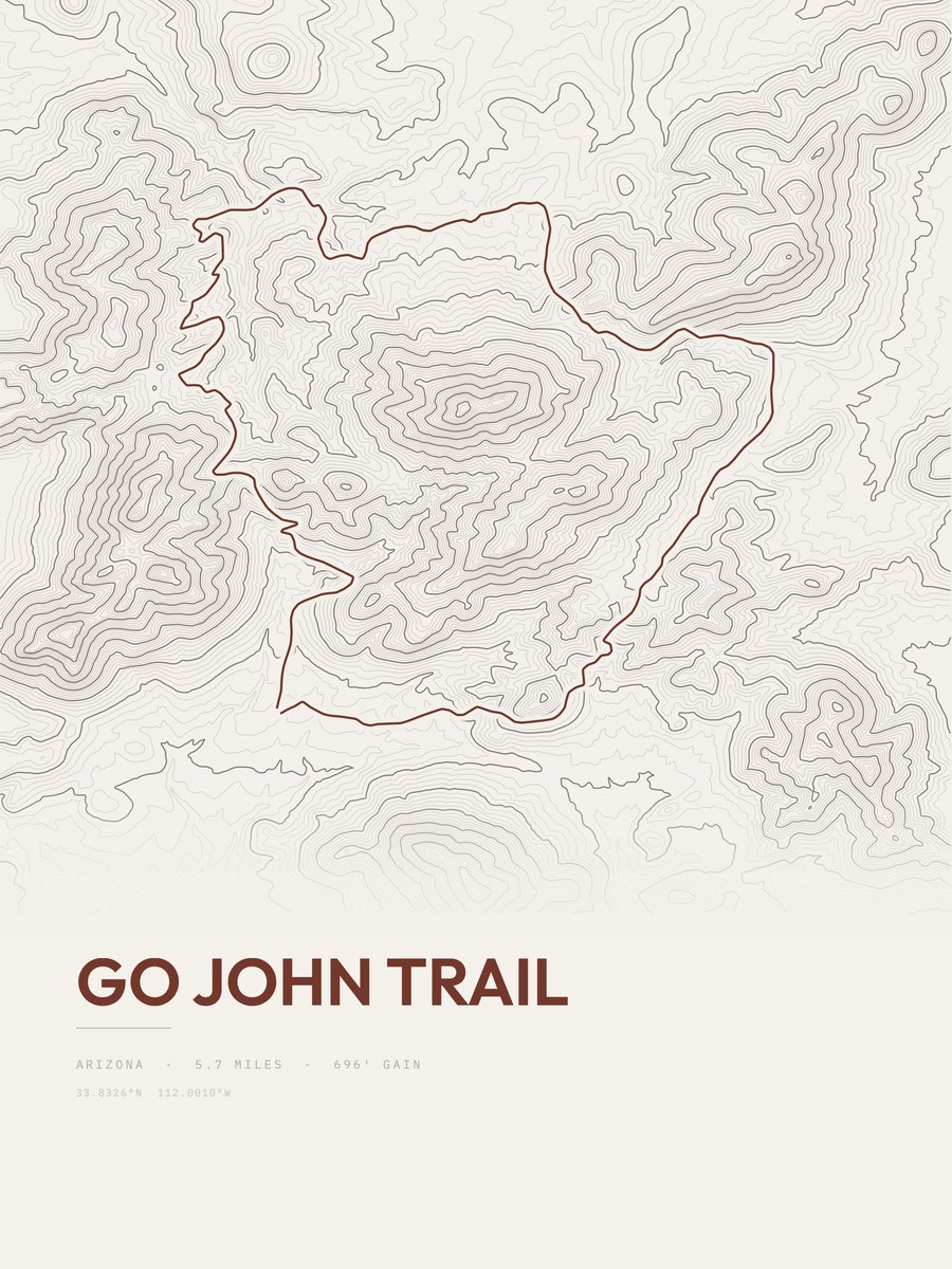 Go John Trail Topographic print