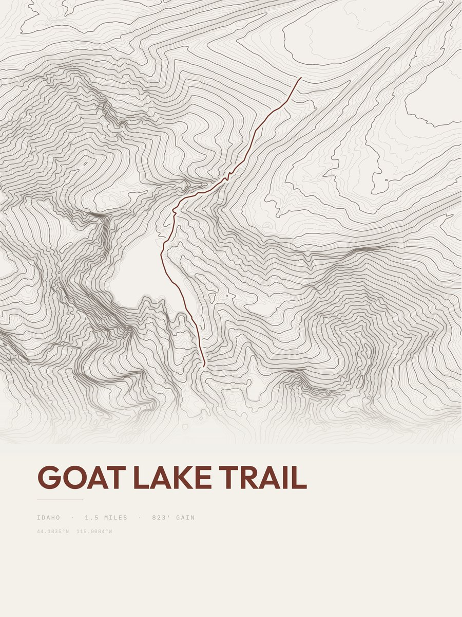Goat Lake Trail topographic trail print