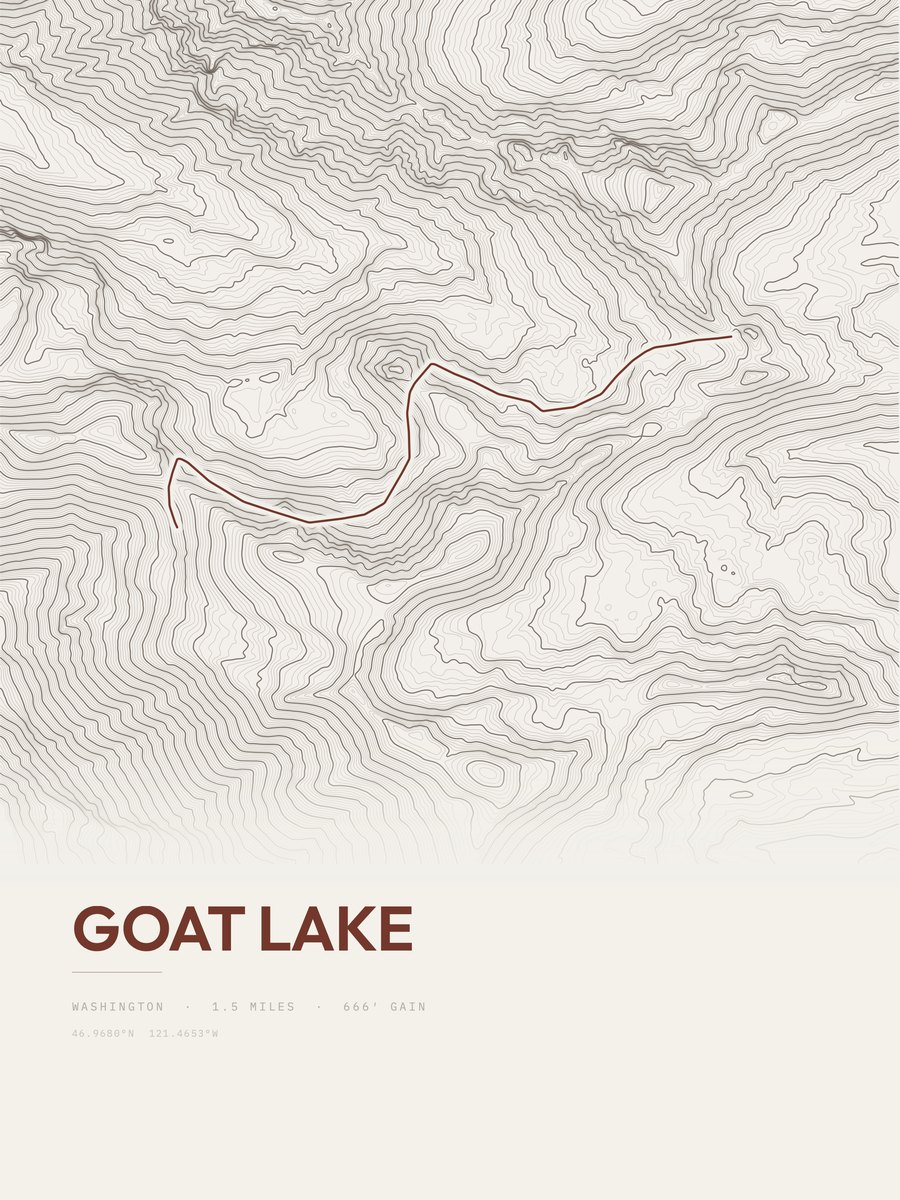 Goat Lake Topographic print