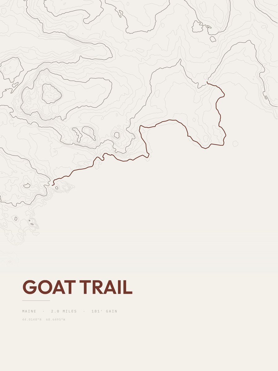 Goat Trail topographic trail print