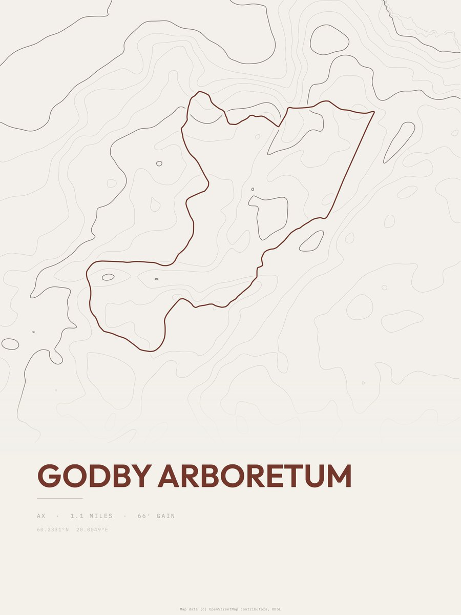 Godby arboretum Topographic print