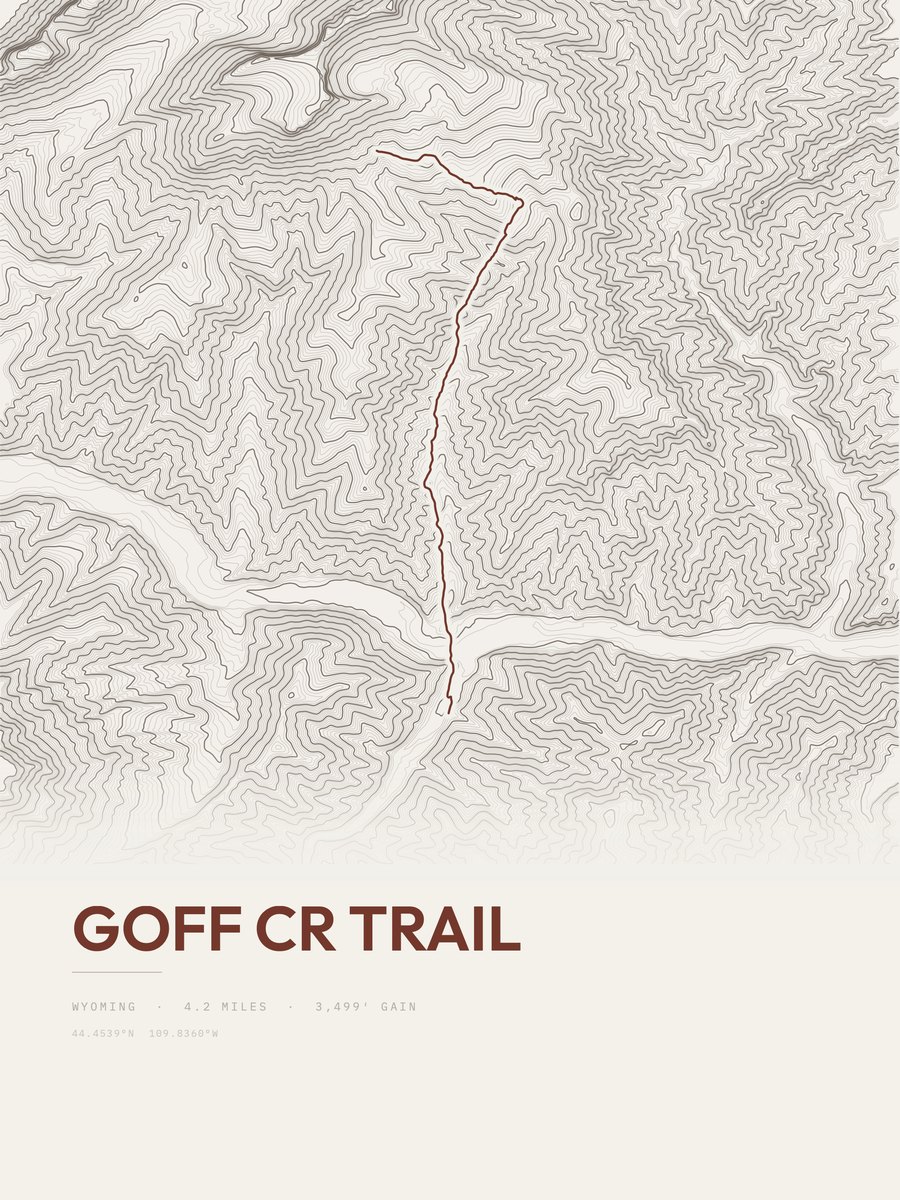 Goff Cr Trail topographic trail print