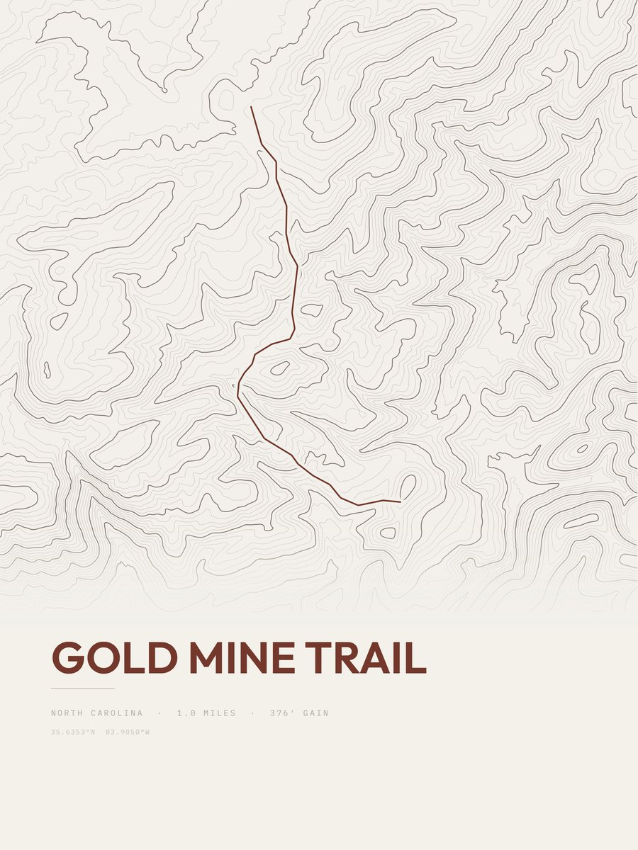 Gold Mine Trail topographic trail print