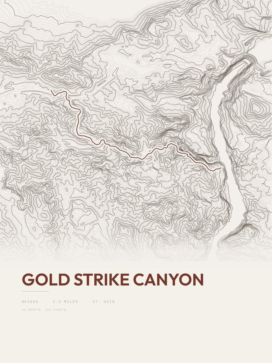Gold Strike Canyon Topographic print