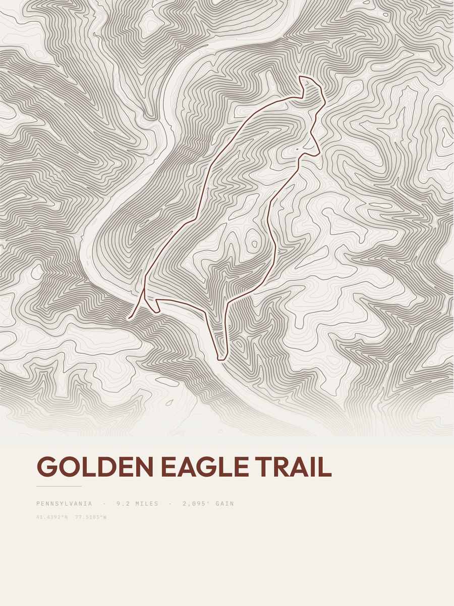 Golden Eagle Trail topographic trail print